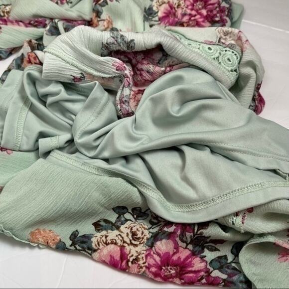 Altar’d State Pale Green Floral Lace Prairie Boho Cottage Maxi Dress NWOT Size S - Picture 8 of 12